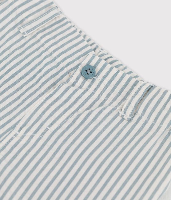«Shorts» a rayas de tejido milrayas de bebé azul BRUT/blanco MARSHMALLOW