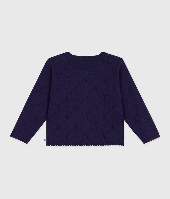 Cárdigan infantil liso de algodón azul SOIR