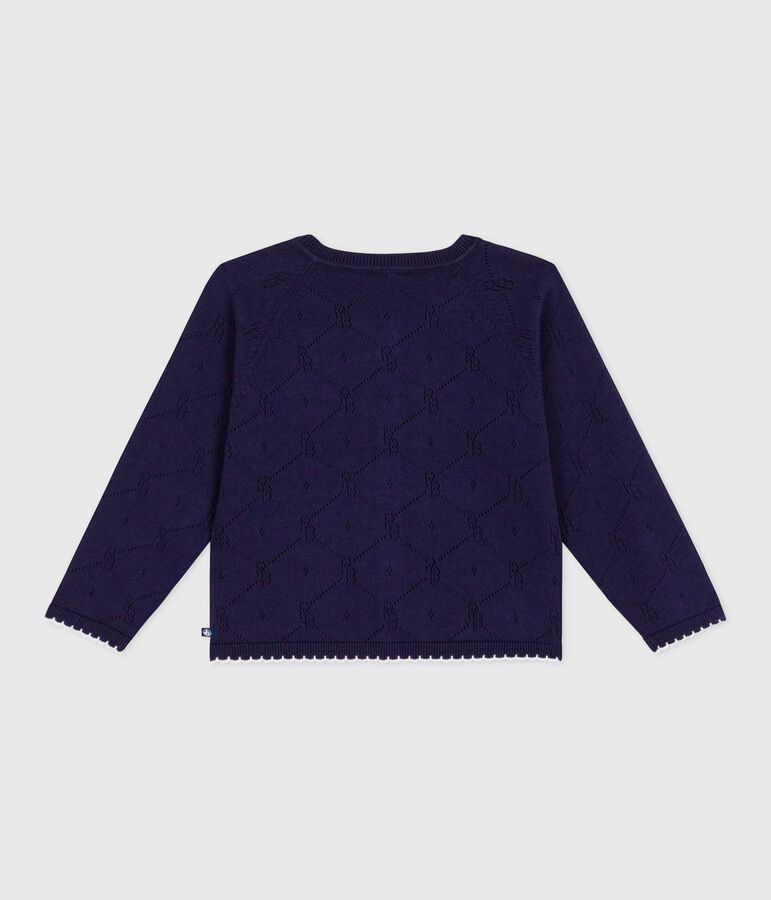 C&aacute;rdigan infantil liso de algod&oacute;n azul