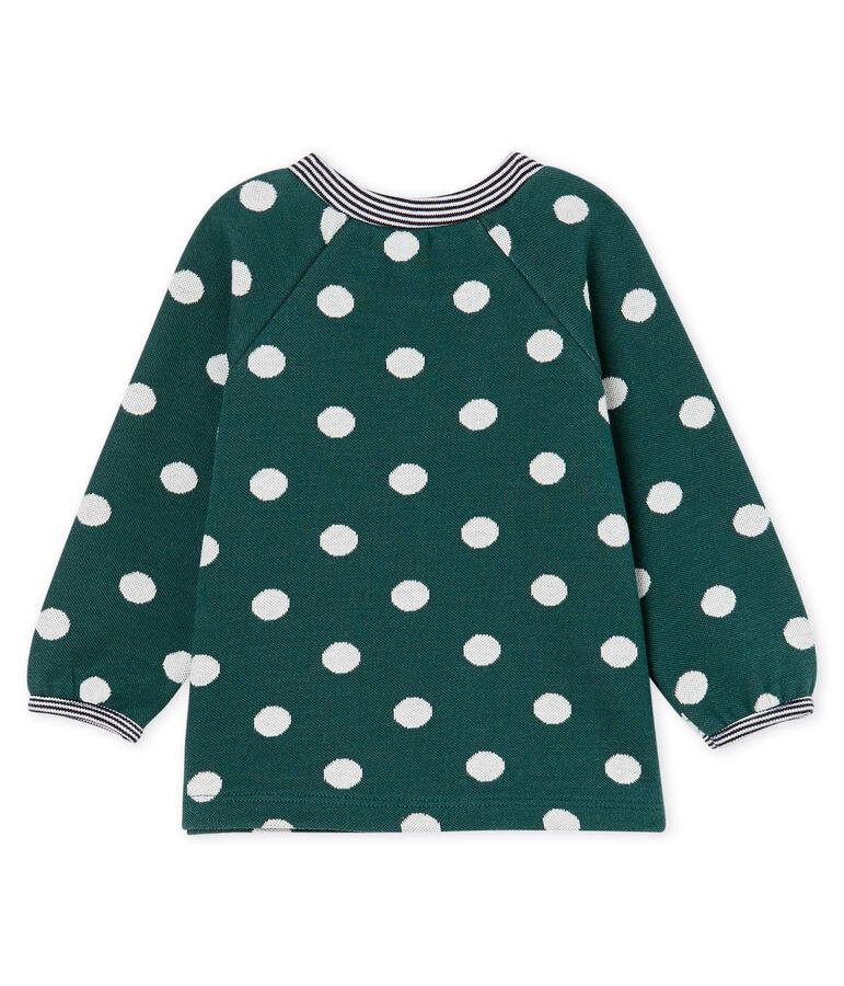 Blusa de manga larga estampada para beb&eacute; ni&ntilde;a verde/blanco