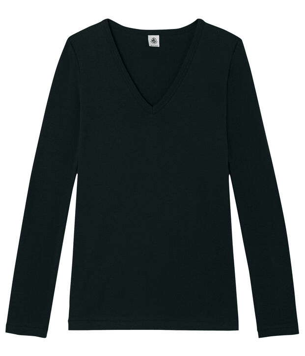 Camiseta de manga larga ic&oacute;nica de mujer negro
