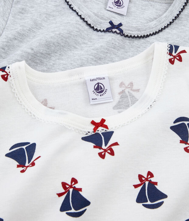 Par de camisetas manga corta para ni&ntilde;a multicolor