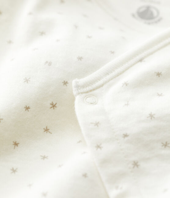 Pelele de algodón orgánico para bebé blanco MARSHMALLOW/blanco MULTICO
