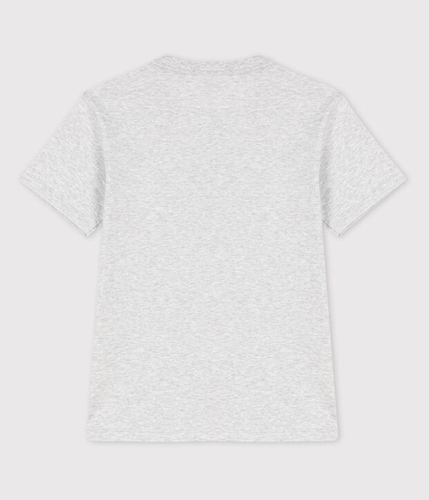 Camiseta de manga corta de algod&oacute;n de ni&ntilde;o gris
