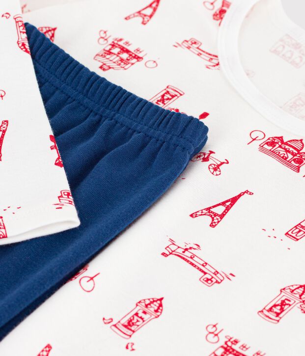 Pyjama  en coton azul/multicolor