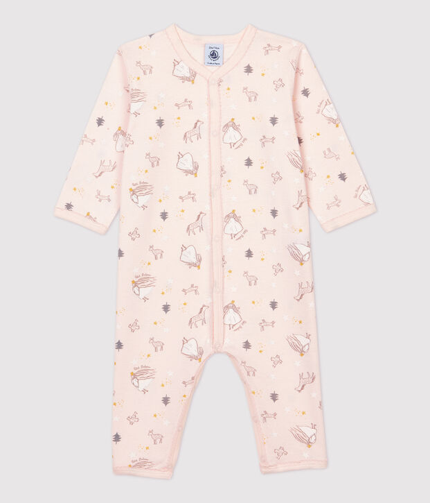 Pelele de beb&eacute; con estampado de princesa de algod&oacute;n rosa/multicolor