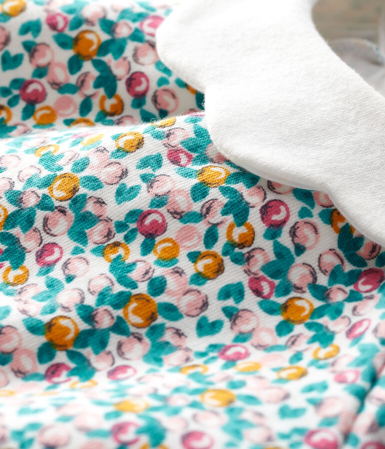 Blusa de manga larga para beb&eacute; ni&ntilde;a blanco MARSHMALLOW/blanco MULTICO