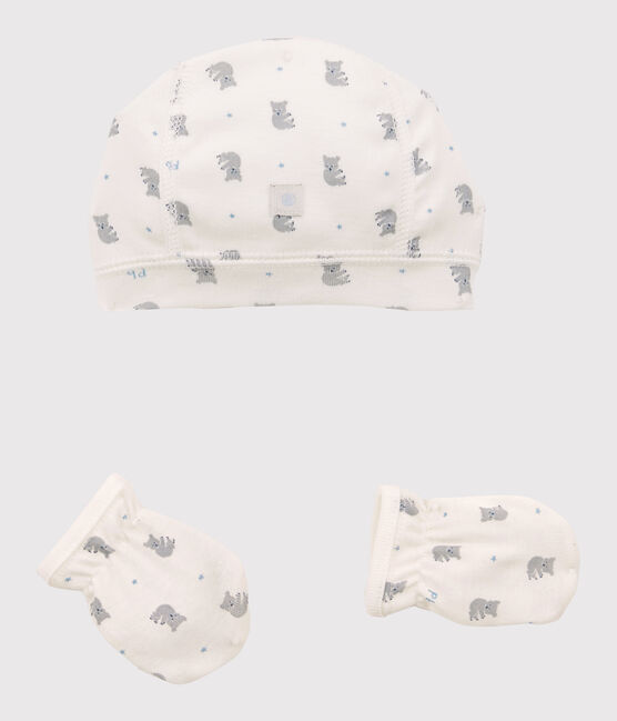 Juego de Gorro de recién nacido y manoplas de bebé de algodón orgánico variante 2