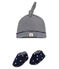 Lote de gorrito y patucos para bebé niño azul SMOKING/blanco MULTICO