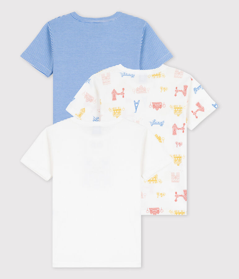 Juego de 3 camisetas de manga corta de Par&iacute;s de algod&oacute;n de ni&ntilde;o multicolor