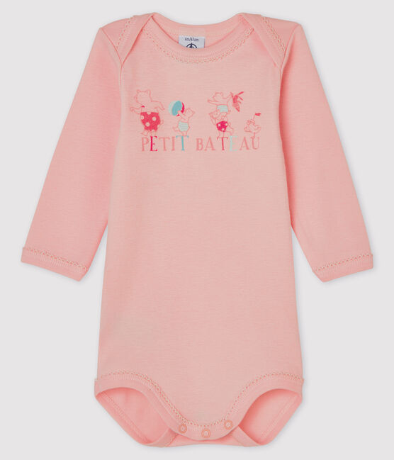 Bodi de manga larga para bebé niña rosa MINOIS