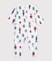 Pijama de mulet&oacute;n para beb&eacute; con abertura trasera y estampado de Navidad blanco/multicolor