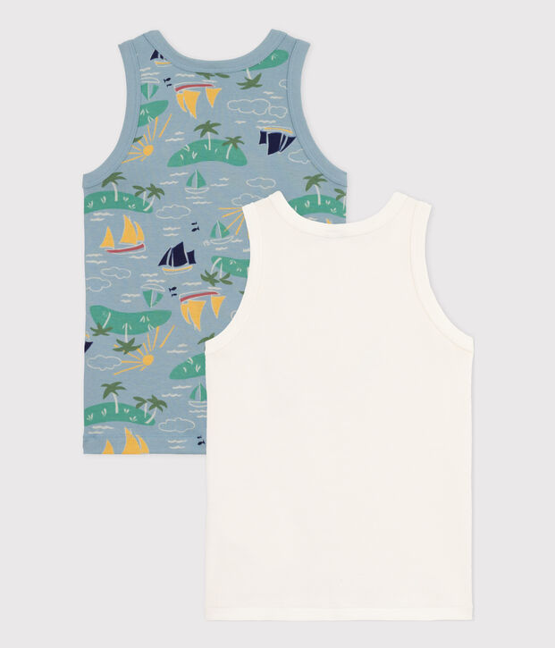 Juego de 2 camisetas de tirantes de algod&oacute;n de explorador para ni&ntilde;o multicolor