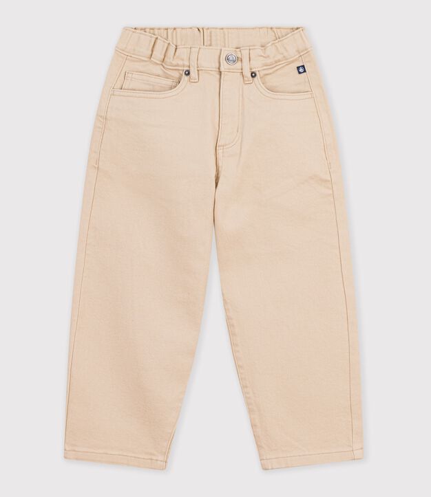 Pantal&oacute;n denim infantil con 5 bolsillos beige