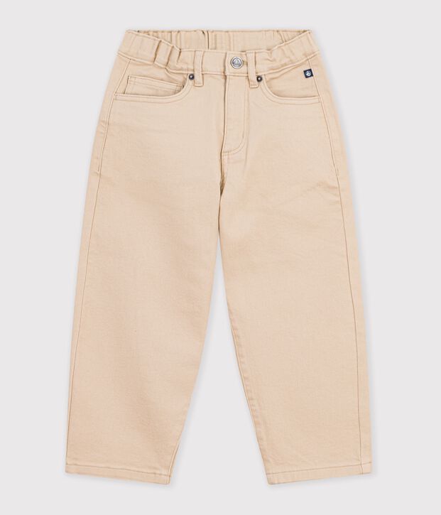 Pantal&oacute;n denim infantil con 5 bolsillos beige