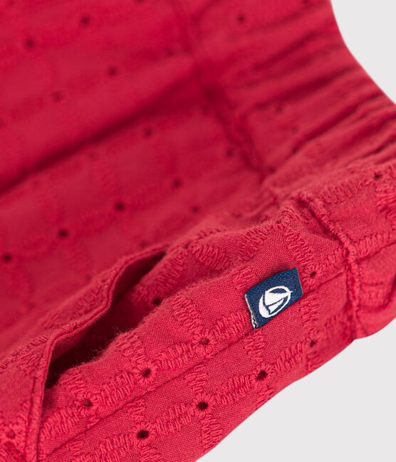 Shorts de popelina con bordado inglés para bebé SPI