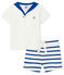 Conjunto de dos piezas para bebé niño blanco MARSHMALLOW/azul SURF