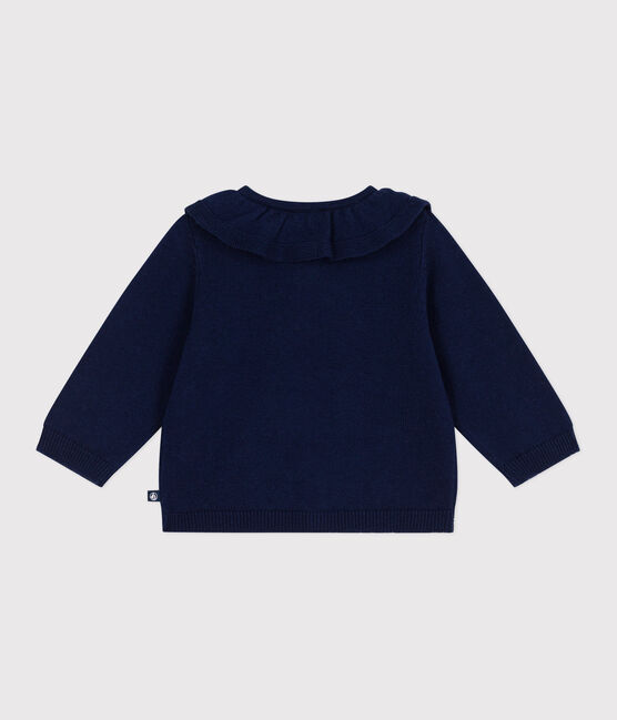 Cárdigan liso con cuello de punto tricotado de lana y algodón para bebé SOIR