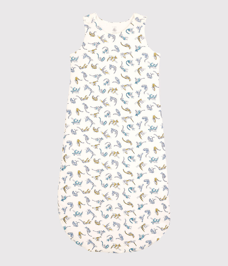Saco de beb&eacute; con estampado de panteras de algod&oacute;n org&aacute;nico blanco/multicolor