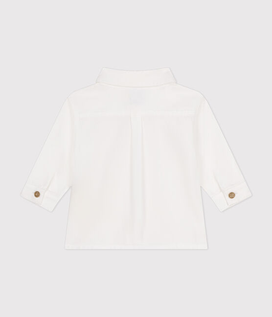 Camisa de piqué de algodón para bebé blanco ECUME