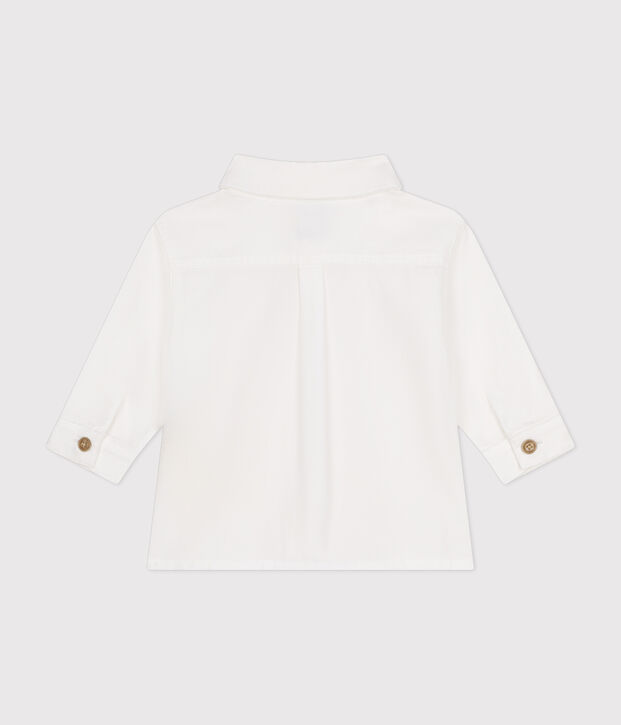 Camisa de piqu&eacute; de algod&oacute;n para beb&eacute; blanco