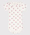 Body de algodón de manga corta con estampado de flores para bebé blanco MARSHMALLOW/blanco MULTICO