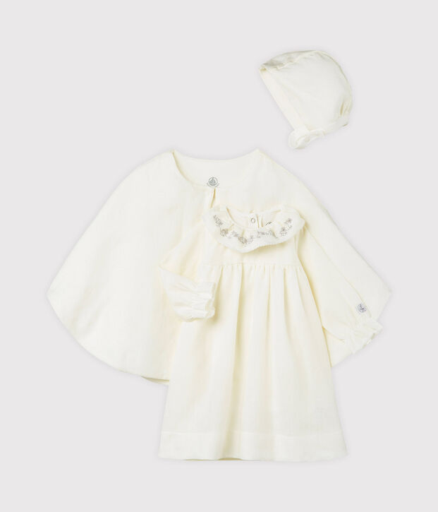 Conjunto 3 piezas ceremonial de lino para beb&eacute; ni&ntilde;a multicolor