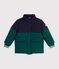 Plum&iacute;fero infantil liso colorblock verde/azul