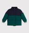 Plum&iacute;fero infantil liso colorblock verde/azul