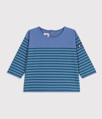 Camiseta de manga larga a rayas de algod&oacute;n para beb&eacute;