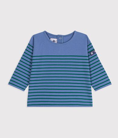 Camiseta de manga larga a rayas de algod&oacute;n para beb&eacute;