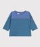 Camiseta de manga larga a rayas de algod&oacute;n para beb&eacute; azul/verde