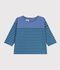 Camiseta de manga larga a rayas de algod&oacute;n para beb&eacute; azul/verde