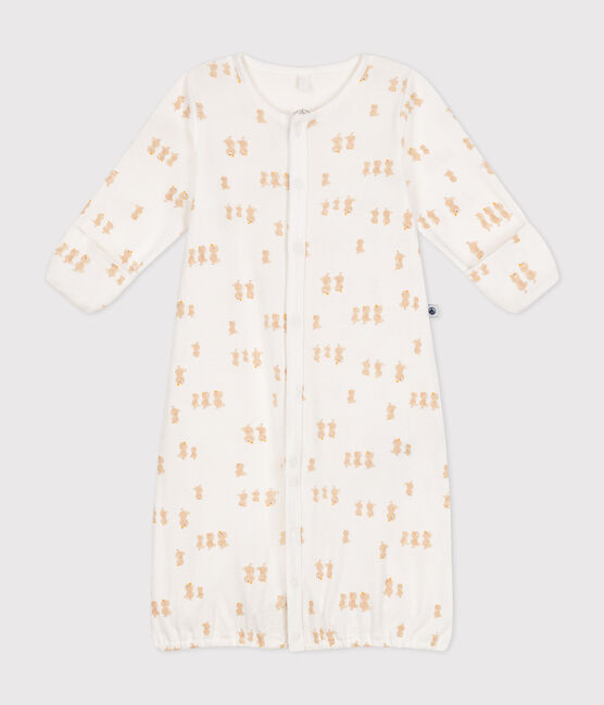 Mono saco de algodón para bebé blanco MARSHMALLOW/gris GRIS