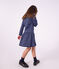 Vestido infantil de algod&oacute;n de manga larga a rayas azul/violeta