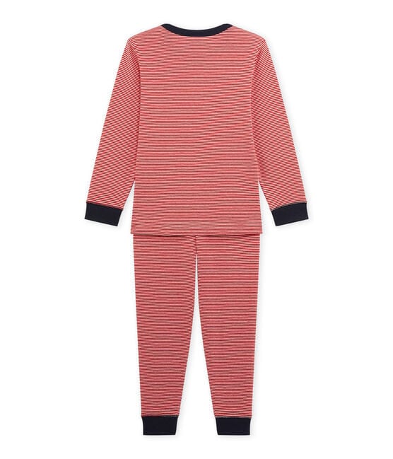 Pijama milrayas para niño rojo FROUFROU/beige COQUILLE