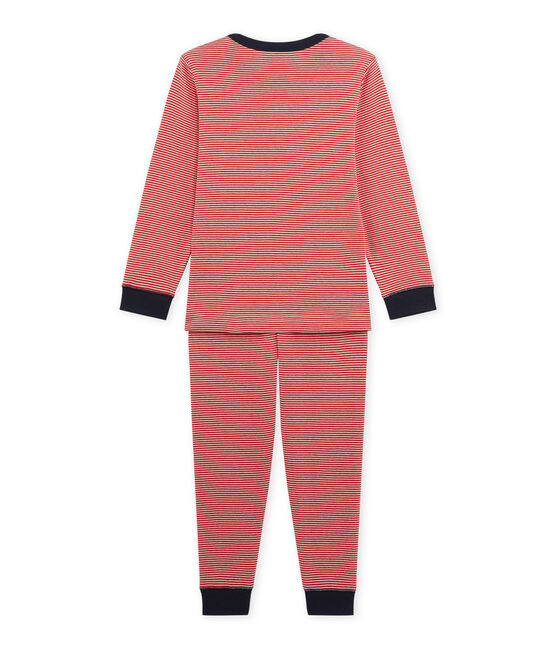 Pijama milrayas para niño rojo FROUFROU/beige COQUILLE