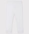 «Legging» de punto 1 x 1 liso para bebé niña. blanco MARSHMALLOW