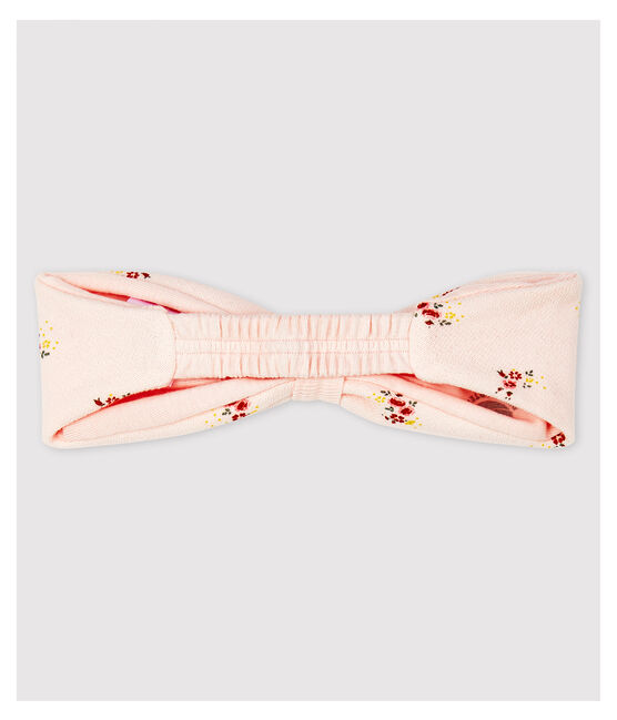 Diadema para el pelo de flores de felpa de bebé niña rosa FLEUR/blanco MULTICO