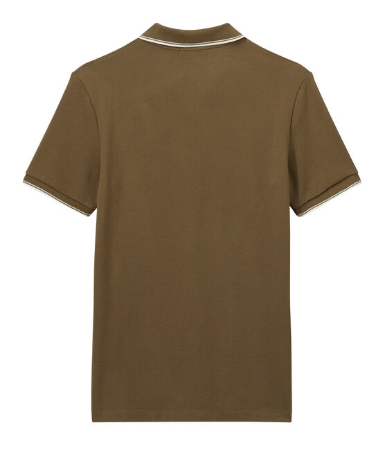 Polo para hombre de tejido de piqué marron SHITAKE