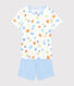 Pijama corto con estampado de limones de algodón ecológico de niño