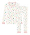 Pijama de corte muy ajustado de punto para niña blanco MARSHMALLOW/blanco MULTICO