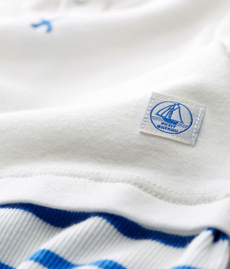 Mono corto para beb&eacute; ni&ntilde;o blanco/azul