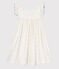 Vestido infantil largo sin mangas de algodón con lunares blanco MARSHMALLOW/blanco MULTICO
