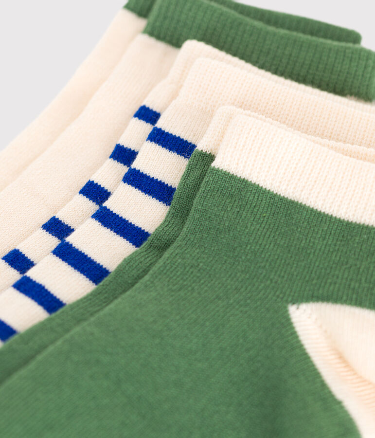 3 pares de calcetines infantiles de algod&oacute;n a rayas multicolor