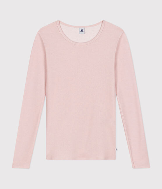 Camiseta de manga larga de lana y algodón para mujer rosa SALINE