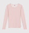 Camiseta de manga larga de lana y algodón para mujer rosa SALINE