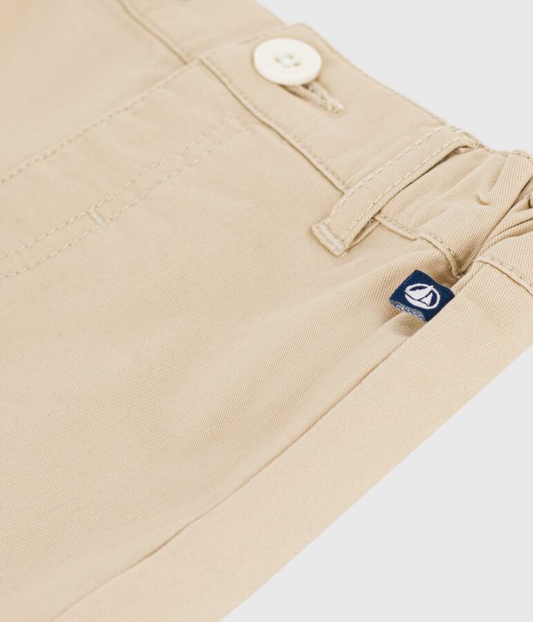 Shorts lisos de algod&oacute;n para beb&eacute; beige SANDER