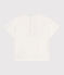 Camiseta lisa de manga corta de algodón para bebé blanco MARSHMALLOW