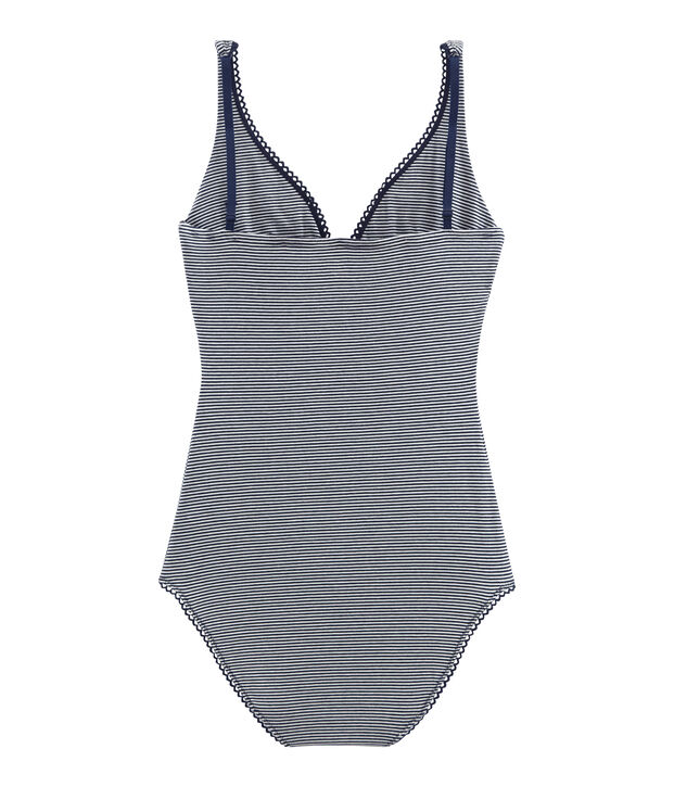 Body sin mangas de punto extrafino para mujer azul/blanco